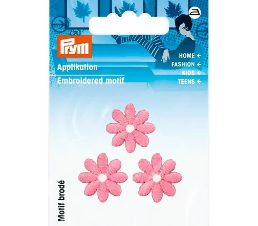 926723 Термоаппликации "Цветы малые розовые", 2 см, 3 шт., Prym