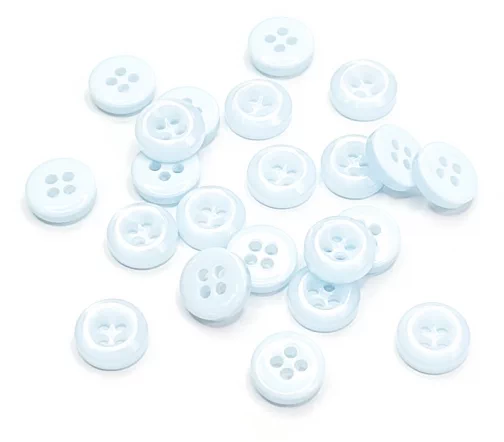 Пуговица рубашечная, 4 отв., 10 мм, пластик, цвет голубой, DRN0049-10-185