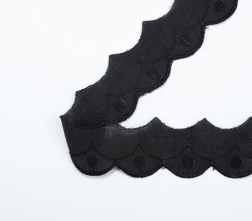 Шитьё IEMESA (вышивка на хлопке), ширина 40 мм, цвет черный