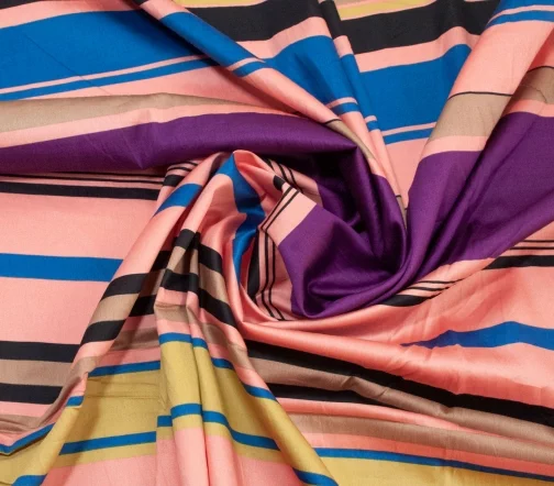 Сатин стрейч с разными полосками, 01589