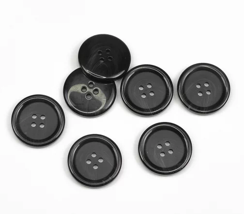 Пуговица Union Knopf, 25 мм, 4 отв., пластик, цвет темно-серый