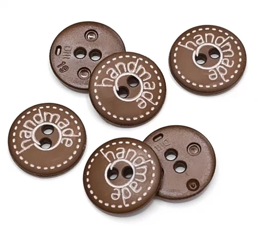 Пуговица DILL "Handmade", 2 отв., пластик, цвет коричневый, 18 мм
