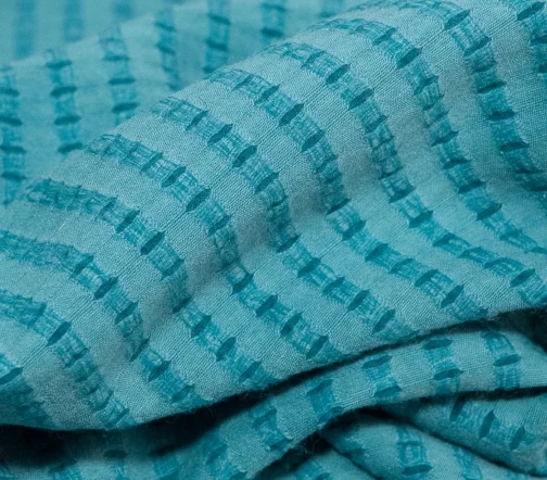 Шерсть костюмно-плательная с перфорированными полосками, цвет серо-голубой, 02042