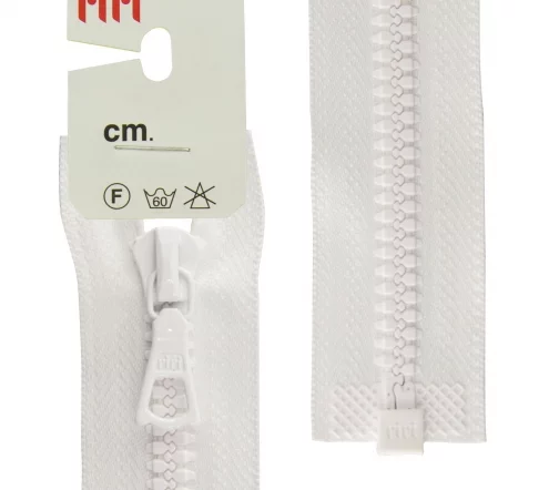 Молния Riri трактор разъёмная, 1 замок, 6мм, 40см, цвет 2101, белый