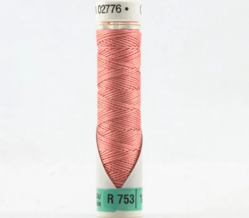 Нить Silk R 753 для фасонных швов, 10м, 100% шелк, цвет 587 яркий желто-розовый, Gutermann 703184