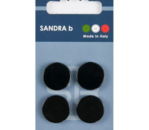 Пуговицы Sandra, на ножке, 18 мм, пластик, 4 шт., черный, арт. CARD174