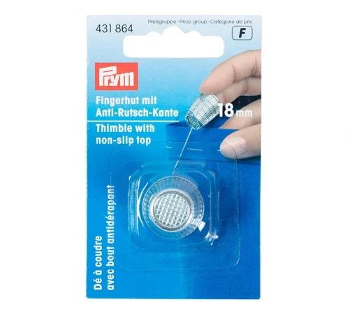 431864 Наперсток, цинк, хромовое покр., серебристый цв., 18 мм, Prym