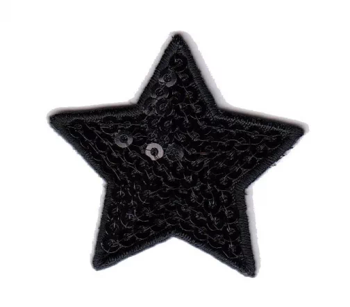 Термоаппликация "Звезда с пайетками черная малая", 4,3 х 4 см, арт. 569944.D