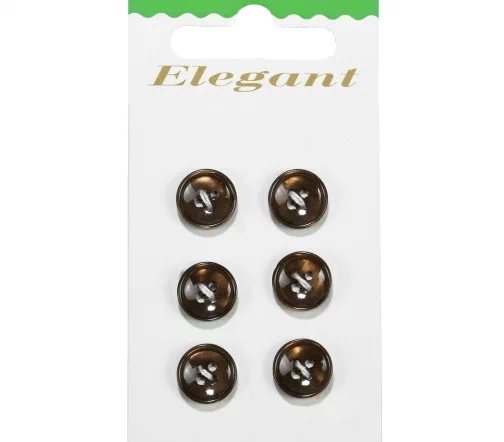 Пуговицы Disboton, 11 мм, 4 отв., пластик, 6 шт., цвет тёмно-коричневый