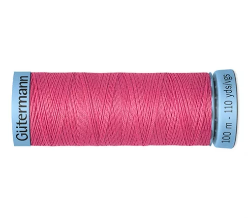 Нить Silk S303 для тонких швов, 100м, 100% шелк, цвет 890 т.пурпурно-розовый, Gutermann 744590