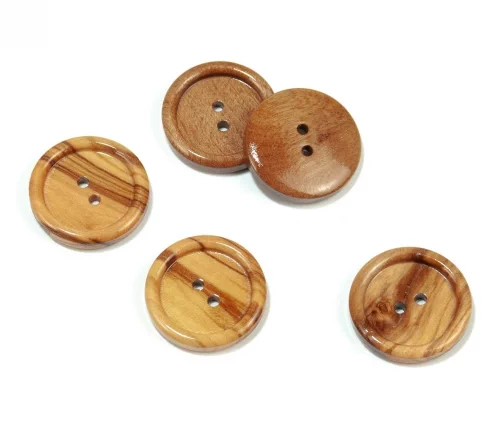 Пуговица Union Knopf, 2 отв., дерево, цвет бежевый, 23 мм