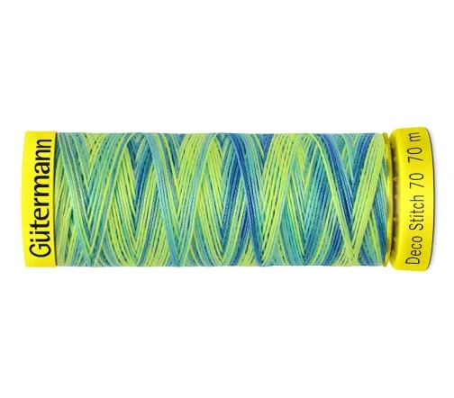 Нить Deco Stitch 70 для декоративных швов, 70м, мультиколор, цвет 9968, Gutermann 702161