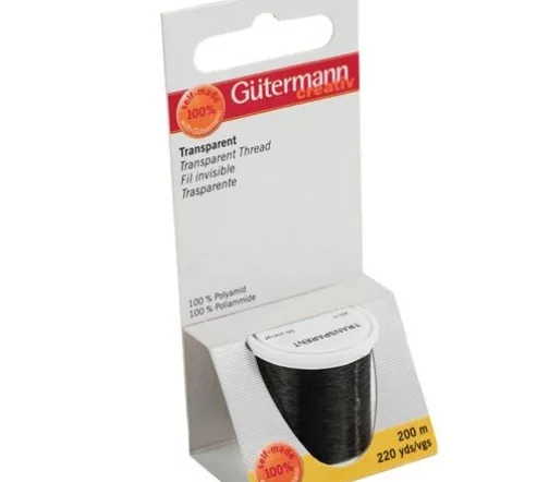 Мононить Transparent для невидимых швов, 200м, цвет 755 графит, Gutermann 795950