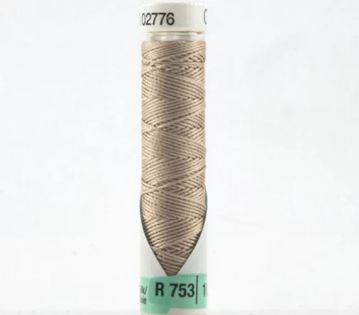 Нить Silk R 753 для фасонных швов, 10м, 100% шелк, цвет 722 светло-бежевый, Gutermann 703184