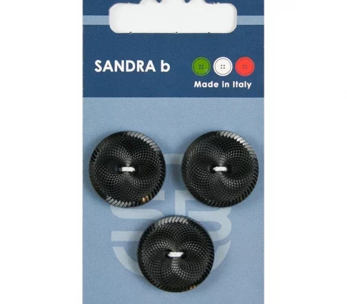 Пуговицы Sandra, 20,5 мм, 2 отв., пластик, 3 шт., черный, арт. CARD146