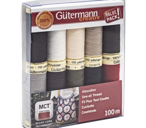 Набор нитей Sew All, 100 м, 10 катушек, Gutermann 734006-Col.1