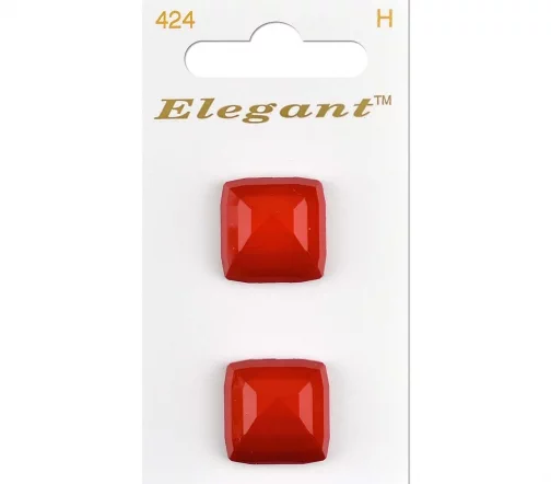 Пуговицы, Elegant, арт. 424 I, на ножке, 22 мм, пластик, красный, 2 шт.