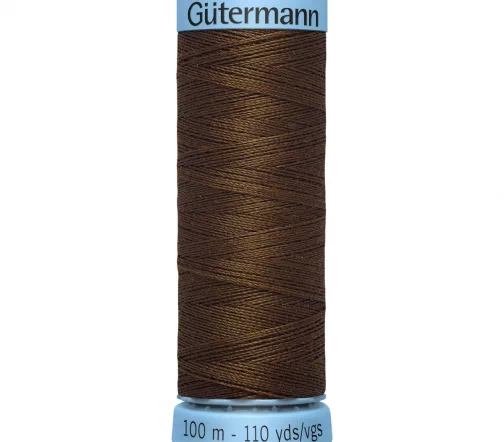 Нить Silk S303 для тонких швов, 100м, 100% шелк, цвет 280 торфяной, Gutermann 744590