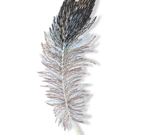 926645 Термоаппликация "Перо серо-черное" 3,5х8 см, Prym