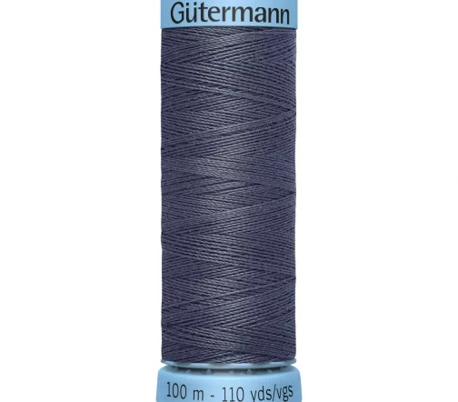 Нить Silk S303 для тонких швов, 100м, 100% шелк, цвет 093 аспидно-серый, Gutermann 744590