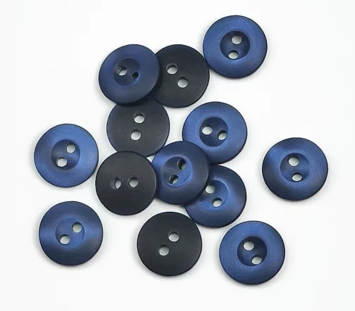 Пуговица Sandra "Перламутровые", 11 мм, 2 отв., пластик, цвет темно-синий