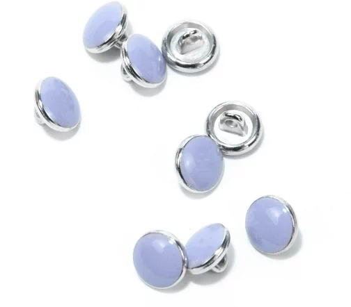 Пуговица Union Knopf, на ножке, металл/пластик, цвет сиреневый/серебро, 10 мм