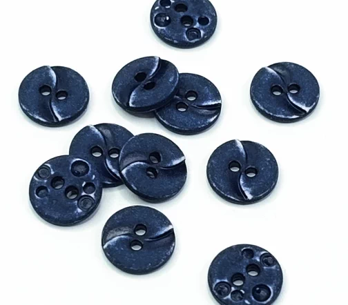 Пуговица DILL, 2 отв., пластик, цвет синий, 13 мм