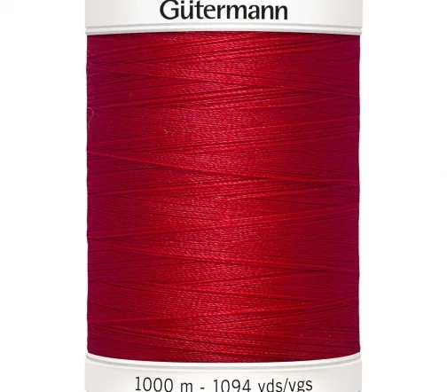 Нить Sew All для всех материалов, 1000м, 100% п/э, цвет 156 красный, Gutermann 701939