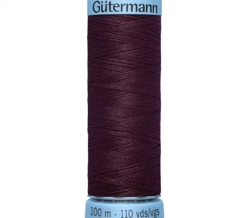 Нить Silk S303 для тонких швов, 100м, 100% шелк, цвет 130 т.марсала, Gutermann 744590