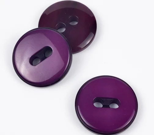 Пуговицы, Union Knopf, "Круглые, прорезь-полоса", глянец, 2 отв., пластик, цвет фиолетовый, 28 мм