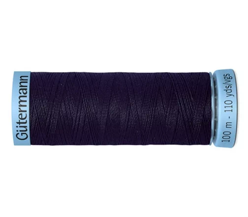 Нить Silk S303 для тонких швов, 100м, 100% шелк, цвет 665 сине-черный, Gutermann 744590