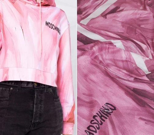 Трикотаж купон "Абстракция", цвет розово-сиреневый, 1032230к