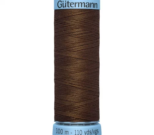 Нить Silk S303 для тонких швов, 100м, 100% шелк, цвет 767 светло-коричневый, Gutermann 744590