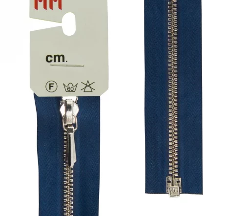 Молния RiRi металл, Ni, слайдер Tropf, 3 мм, разъёмная 1 замок, 65 см, цвет 2626, кобальт синий