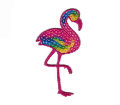 Термоаппликация "Фламинго с пайетками", 8,8 х 4,6 см, арт. 565144