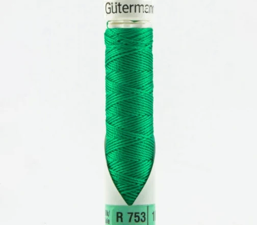Нить Silk R 753 для фасонных швов, 10м, 100% шелк, цвет 401 горный луг, Gutermann 703184