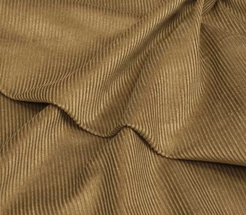 Вельвет хлопковый однотонный, цвет camel, 1122404