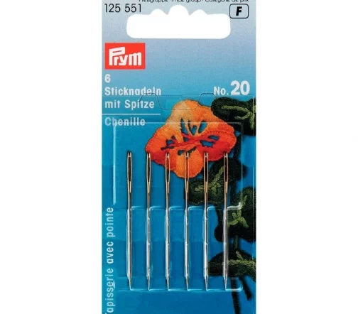 125551 Иглы вышивальные острые №20 1,00*43 мм, Prym