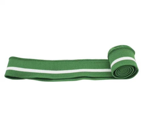 Подвяз трикотажный с полосками, 3см*1м, арт. 3AR1174-5, зеленый/белый