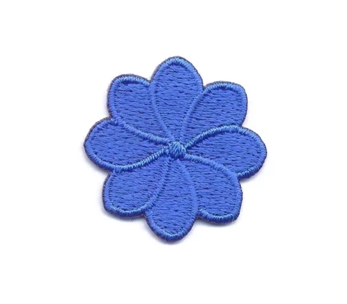 Термоаппликация "Цветок восьмилистник", 3 х 3 см, синий, арт. 569205.O