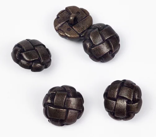 Пуговицы, Union Knopf, "Переплетение", на ножке, пластик, цвет античная бронза, 20 мм