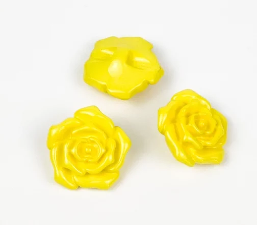 Пуговицы, Union Knopf, "Розочки", пластик, цвет желтый, 25 мм