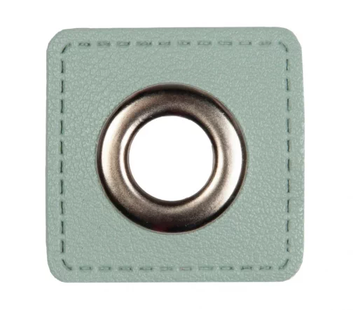 Люверс пришивной на патче HKM "Квадрат", 3,3см, 2шт., цвет мятный, арт. 1200/22