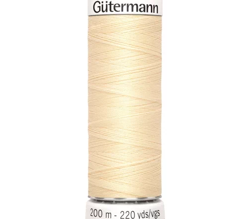 Нить Sew All для всех материалов, 200м, 100% п/э, цвет 610 св.кремово-желтый, Gutermann 748277