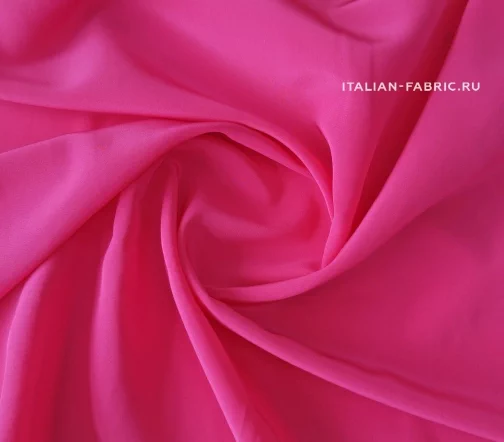 Крепдешин однотонный, цвет ярко-розовый, 00908-2