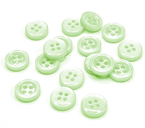 Пуговица рубашечная, 4 отв., 11 мм, пластик, цвет салатовый, DRN0050-11-248