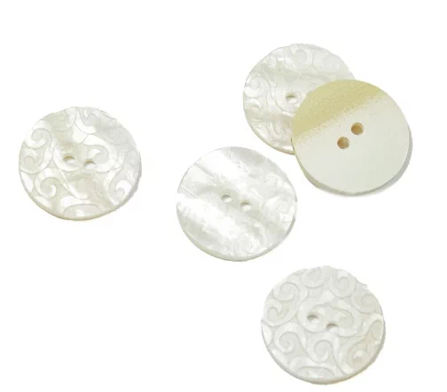 Пуговица DILL "Узоры", 2 отв., пластик, цвет бежевый, 23 мм