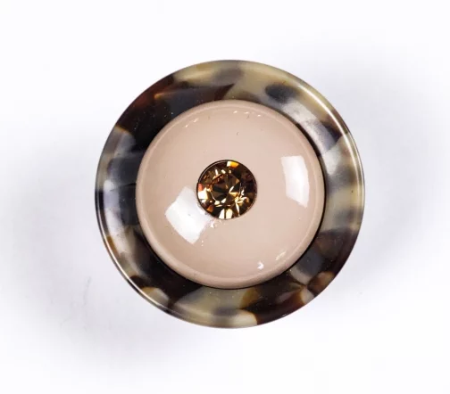 Пуговица Gafforelli, на ножке, пластик, страз Swarovski, оттенки коричневого, 47 мм