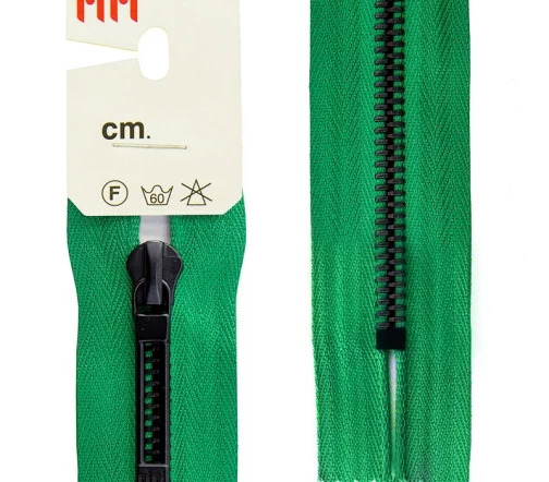 Молния RiRi "Топ" металл неразъёмная, 6мм 18см, подвеска STAB, цепь Bl, цвет 2715, ярко-зеленый