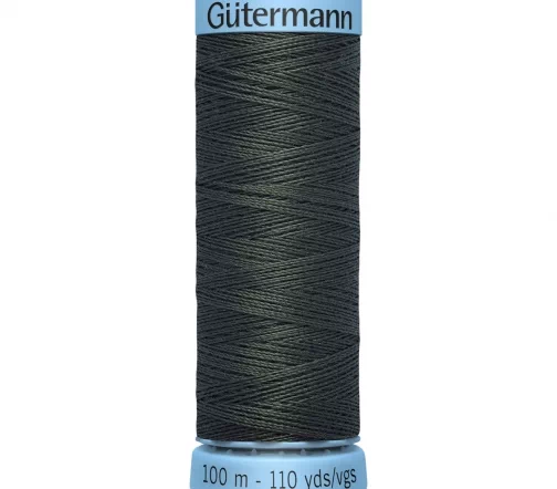 Нить Silk S303 для тонких швов, 100м, 100% шелк, цвет 861 полынный хаки, Gutermann 744590